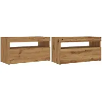 vidaXL Tv-meubels met LED 2 st bewerkt hout artisanaal eiken