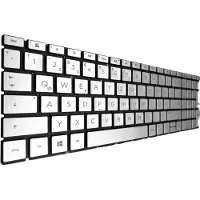 T-ProTek Duits toetsenbord, zilverkleurig, met verlichting, compatibel met HP 15-da1000