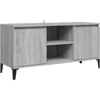Syfax Tv-meubel met metalen poten 103,5x35x50 cm grijs sonoma eiken