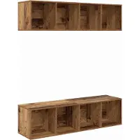 Syfax Tv-meubelset 2 pcs Oud Hout 37 x 37 x 142,5 cm Bewerkt hout
