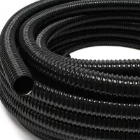 Wiltec vijverslang 25 meter, spiraalslang 19 mm (3/4"), zwart, lichtdicht, extreem flexibel, gladde binnenkant. Geschikt als zuigslang en drukslang