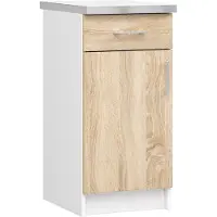 Akord Keukenkast modulaire LIMA S40 met Verkblad / Onderkast met 1 Deur en 1 Lade / Furniture Factory / Wit - Sonoma Eik / 40 x 82 x 44,5 cm