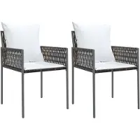 vidaXL Tuinstoelen 2 st met kussens 54x61x83 cm poly rattan bruin