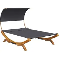 Syfax Loungebed met luifel 165x203x126 cm gebogen hout antracietkleur
