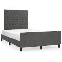 vidaXL Bedframe zonder matras 120x190 cm fluweel donkergrijs