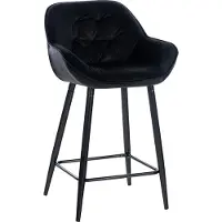 CLP Barkruk Gibson, fluwelen bekleding, zithoogte 76 cm | Kleur: crèmekleurig