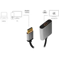 Logilink CDA0108 video kabel adapter 0,15 m DisplayPort HDMI Zwart, Grijs