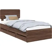 Syfax Bedframe met lade Bruine eik 75 x 190 cm Geconstrueerd hout