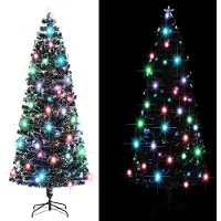 Syfax Voorverlichte kerstboom met standaard en LED 240 cm glasvezel