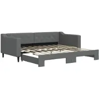 vidaXL Slaapbank met onderschuifbed 90x190 cm stof donkergrijs