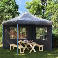 Prolenta Maison Exclusive - Partytent zijwanden, 2 stuks met raam, PE, antraciet