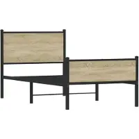 vidaXL Bedframe zonder matras metaal sonoma eikenkleurig 80x200 cm