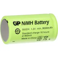 GP GP900DH-EB oplaadbare D / HR20 Flattop Ni-Mh batterij (1 stuk, 9000 mAh)