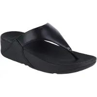 FitFlop FitFlopTM Lulu Leather Toepost Teenslippers | Maat 41 Dames Zwart