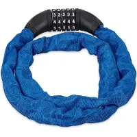 Relaxdays 5x fietsslot - kettingslot - cijferslot - 120 cm - blauw