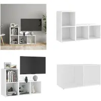 vidaXL Tv-meubelen 2 st 72x35x36-5 cm spaanplaat wit - Tv-kast - Tv-kasten - Tv-standaard - Tv-standaarden