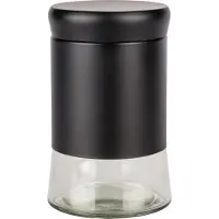 Wenko , Boga glazen opbergpot, glazen pot, draaidop, zwart, 0.6 liter, (b/d x h): Ø 9 x 15 cm