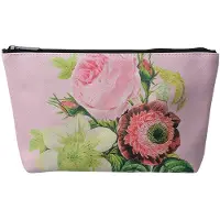 Clayre & Eef Toilettas Dames 26x6x16 cm Roze Kunststof Bloemen