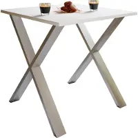 VCM XonaX eetkamertafel 80x50cm wit, zilverkleurig.