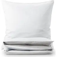 Blumtal Dekbedovertrek Set Tweekleurig - Luxe Beddengoed - 155 x 200 cm - 2 x Kussensloop 40 x 80 cm - Wit en Lichtgrijs