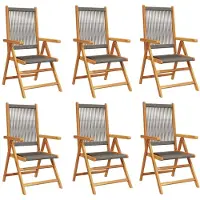 vidaXL Tuinstoelen 6 st verstelbaar massief acaciahout grijs