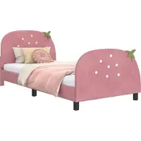 Syfax Bedframe voor kinderen met hoofdbord Roze 90 x 190 cm Fluweel