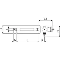 Schlosser JS FROST-TEC buitenbehuizing, RB+RV 160-260 mm, DN15, grijs/crèmewit, afsluitbaar.