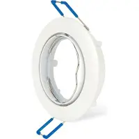Braytron 20x Ultra-platte inbouwframe, rond, draaibaar, wit. Inbouwspots Ø76mm. Inbouwverlichting inclusief 20x 5W GU10 LED lampen, warm wit. Plafondspots