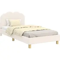 Syfax Bedframe voor kinderen met hoofdbord Crèmekleurig 80 x 200 cm