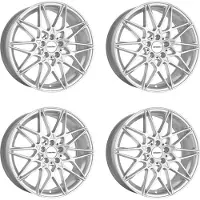 CARMANI 4 velgen, 18 inch, model Knut, 8.0x18 ET45, 5x112, kleur WSSILB, geschikt voor Audi A3, A4, A6, A8, Q2, Q3, TT