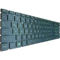 T-ProTek Duits toetsenbord met groene achtergrondverlichting, compatibel met HP 15-da0000