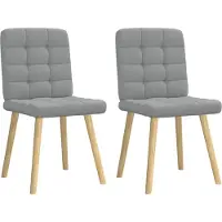 Syfax Eetkamerstoelen 2 st stof lichtgrijs