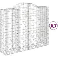vidaXL Schanskorven 7 st gewelfd 200x50x160/180 cm ijzer