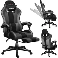 Huzaro Force 4.7 Grey Mesh – Luxe Gamingstoel met Voetsteun en Ergonomisch Design