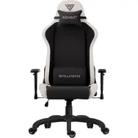 Sense7 Zaklínač FUKU gaming stoel, gaming fauteuil, kantoorkruk, ergonomische kantoorkruk, stoel met hoofdsteun, maximaal draaggewicht 120 kg, zwart-beige kleur