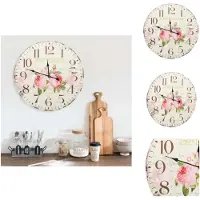 vidaXL Wandklok - Wandklokken - Analoge Klok - Analoge Klokken - Wandklok vintage stijl 60 cm bloemen