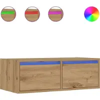 Syfax Tv-meubel met LED-verlichting 75x35,5x25 cm artisanaal eiken