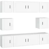 Syfax 8-delige Tv-meubelset bewerkt hout wit