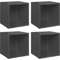 Sonstiges Tv-meubelen 4 st 37x35x37 cm bewerkt hout hoogglans grijs