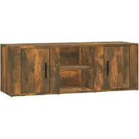 vidaXL Tv-meubel 100x31,5x35 cm bewerkt hout gerookt eikenkleurig