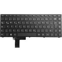 T-ProTek Duits toetsenbord, zwart, met zwarte rand, voor Lenovo Yoga 13 MAM2PGE
