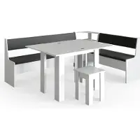 Vicco Roman Hoekbank set – 210 x 150 cm met tafel Wit