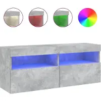 vidaXL Tv-wandmeubel met LED-verlichting 100x30x40 cm betongrijs
