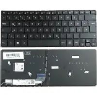 T-ProTek Toetsenbord - Kleur: Zwart - Met verlichting - Zonder rand. Compatibel met de Duitse toetsenbordindeling voor artikelnummer: 0KN0-UH1GE13