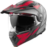 Bogotto FG-102 Safari Fiberglas Enduro Helm Zwart Grijs Rood Maat M