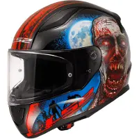 LS2 FF353 Rapid II Zombie Zwart Rood 06 Integraalhelm Maat XL