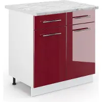 Vicco Fame-Line Keukenonderkast – 80 cm, WB Marmer Bordeauxrode hoogglans