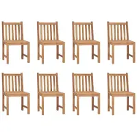vidaXL Tuinstoelen 8 st met kussens massief teakhout