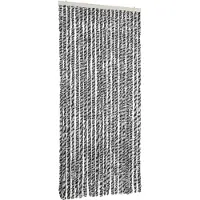 vidaXL Vliegengordijn 90x220 cm chenille grijs en zwart-wit
