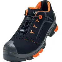 Uvex 2 veiligheidsschoen S1P, enkellinger, velours, zwart/oranje, maat 39